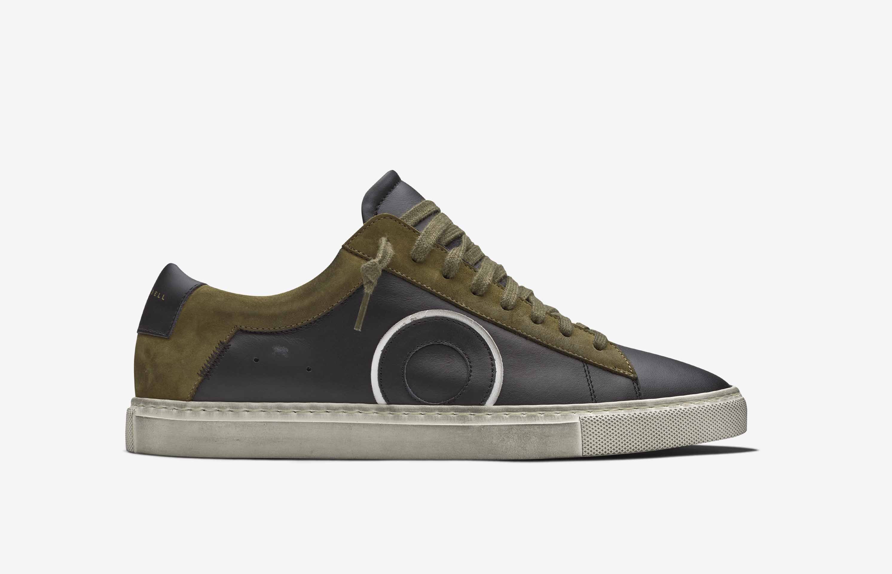 Oliver Cabell Low 1 Mens Trainers Black/Green UK-127350